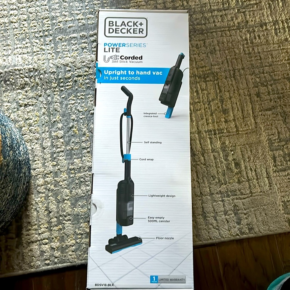 COPY - New in box Black & Decker upright to hand vacuum.